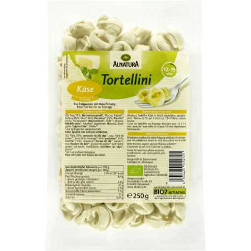 Bio Tortellini Käse 250G -Lebensmittelgeschäft alnatura bio tortellini kse 250 g