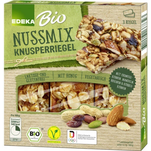 Bio Knusperriegel Nussmix 3ST 75G -Lebensmittelgeschäft