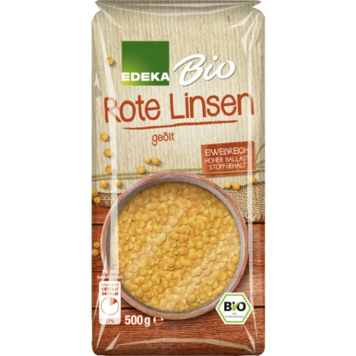 Bio Rote Linsen Geölt 500G -Lebensmittelgeschäft bio edeka rote linsen 500g