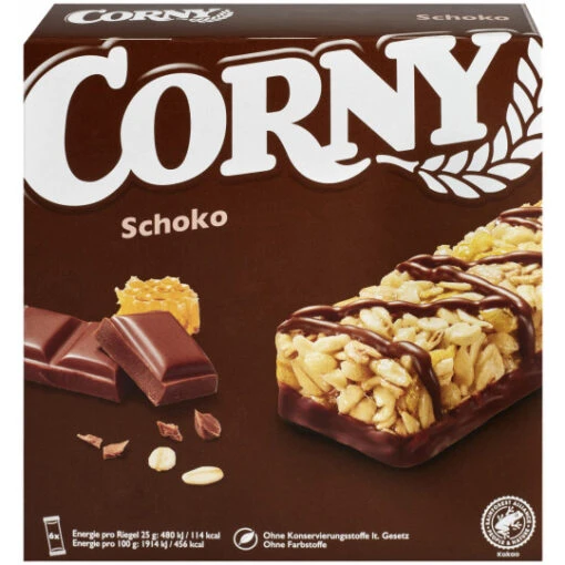 Schoko Riegel 6ST 150G -Lebensmittelgeschäft corny schoko riegel 6st 150g