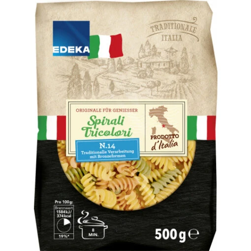 Italia Spirali Tricolori 500G -Lebensmittelgeschäft edeka italia nudeln spirali tricolori