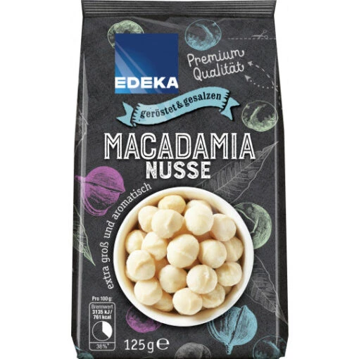 Macadamias Geröstet & Gesalzen 125G -Lebensmittelgeschäft edeka macadamias gerstet und gesalzen1