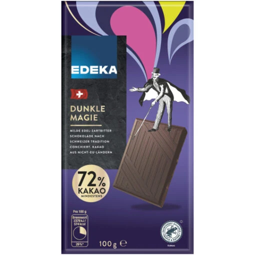 Dunkle Magie 72% 100G -Lebensmittelgeschäft edeka schweizer zartbitter schokolade 72 100g