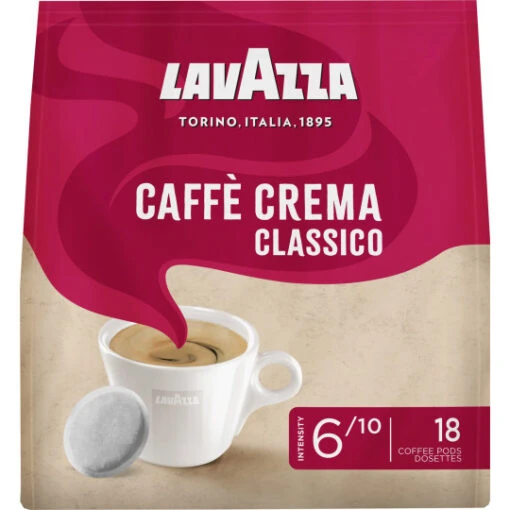 LAVAZZA Caffe Crema Classico Kaffeepads 18ST 125G -Lebensmittelgeschäft lavazza classico kaffeepads 18st 125g