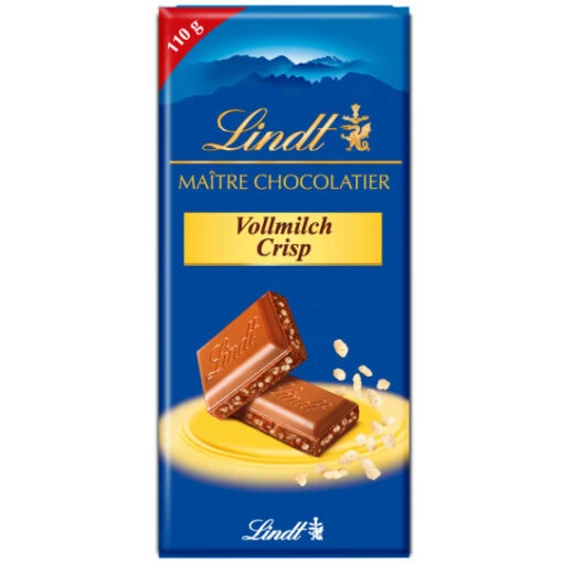 Lindt Maitre Chocolatier Vollmilch Crisp 110G -Lebensmittelgeschäft lindt tafel vollmilch crisp 110g