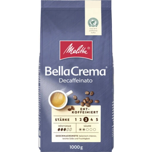 Melitta BellaCrema Decaffeinato 1KG -Lebensmittelgeschäft melitta bellacrema decaffeinated 1kg