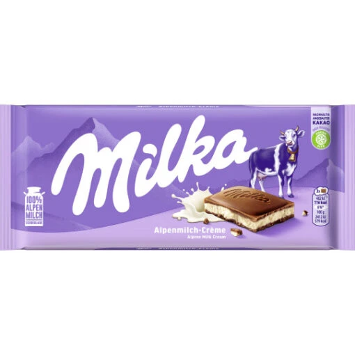 Alpenmilch-Creme Schokolade 100G -Lebensmittelgeschäft milka alpenmilchcreme schokolade 100g