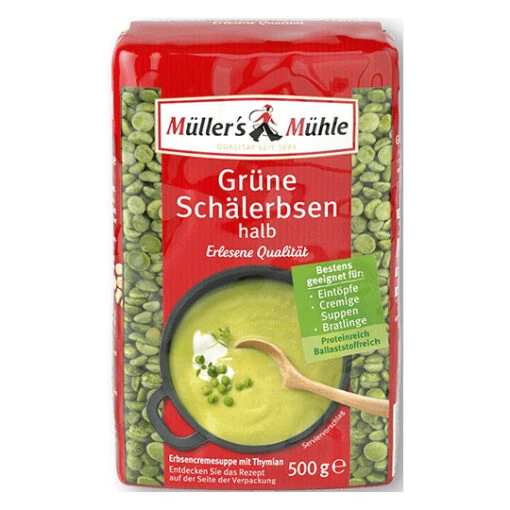 Mühle Grüne Schälerbsen 500G -Lebensmittelgeschäft mmgrneschlerbsen