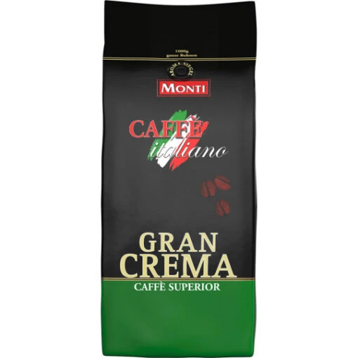 Gran Crema Bohnen 1KG -Lebensmittelgeschäft monti grancrema 1000g frontal