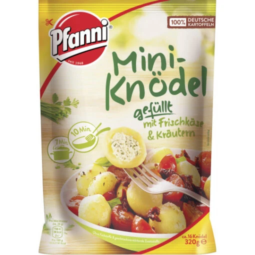 Mini-Knödel Gefüllt Mit Frischkäse Und Kräutern 320G -Lebensmittelgeschäft pfanni minikndel gefllt mit frischkse und krutern