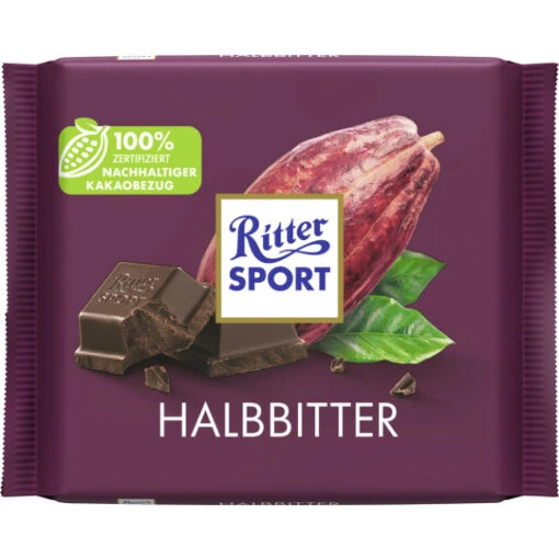 Sport Halbbitter 100G -Lebensmittelgeschäft ritter sport halbbitter tafel 100g