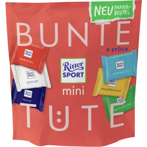 Sport Mini Bunt 150G -Lebensmittelgeschäft ritter sport mini bunt 9st 150g