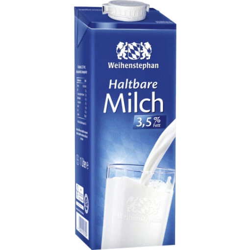 Haltbare Milch 3,5% 1L -Lebensmittelgeschäft weihenstephan haltbare milch 35 fett